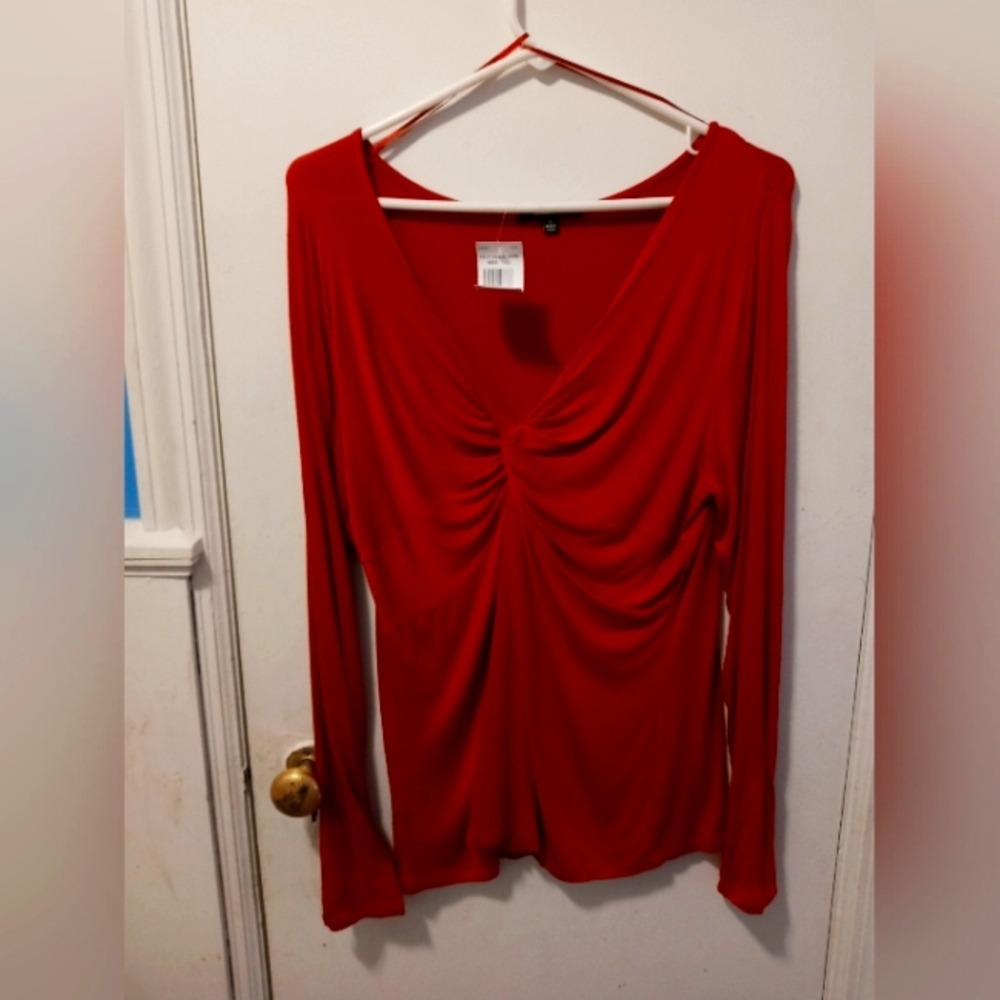 Ambiance red 1X shirt NWOT